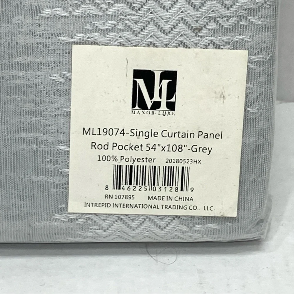 MANOR LUXE Bella Bella Sheer Gray Curtain Panel 54 in x 108 in NEW NWT
